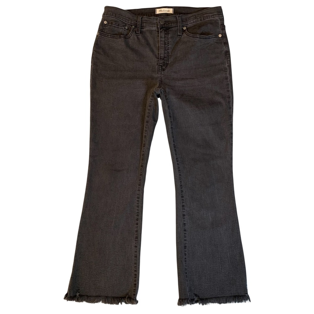 Madewell Cali Demi-Boot Jeans Women's 29 Charcoal Gray Raw Hem 27" Inseam